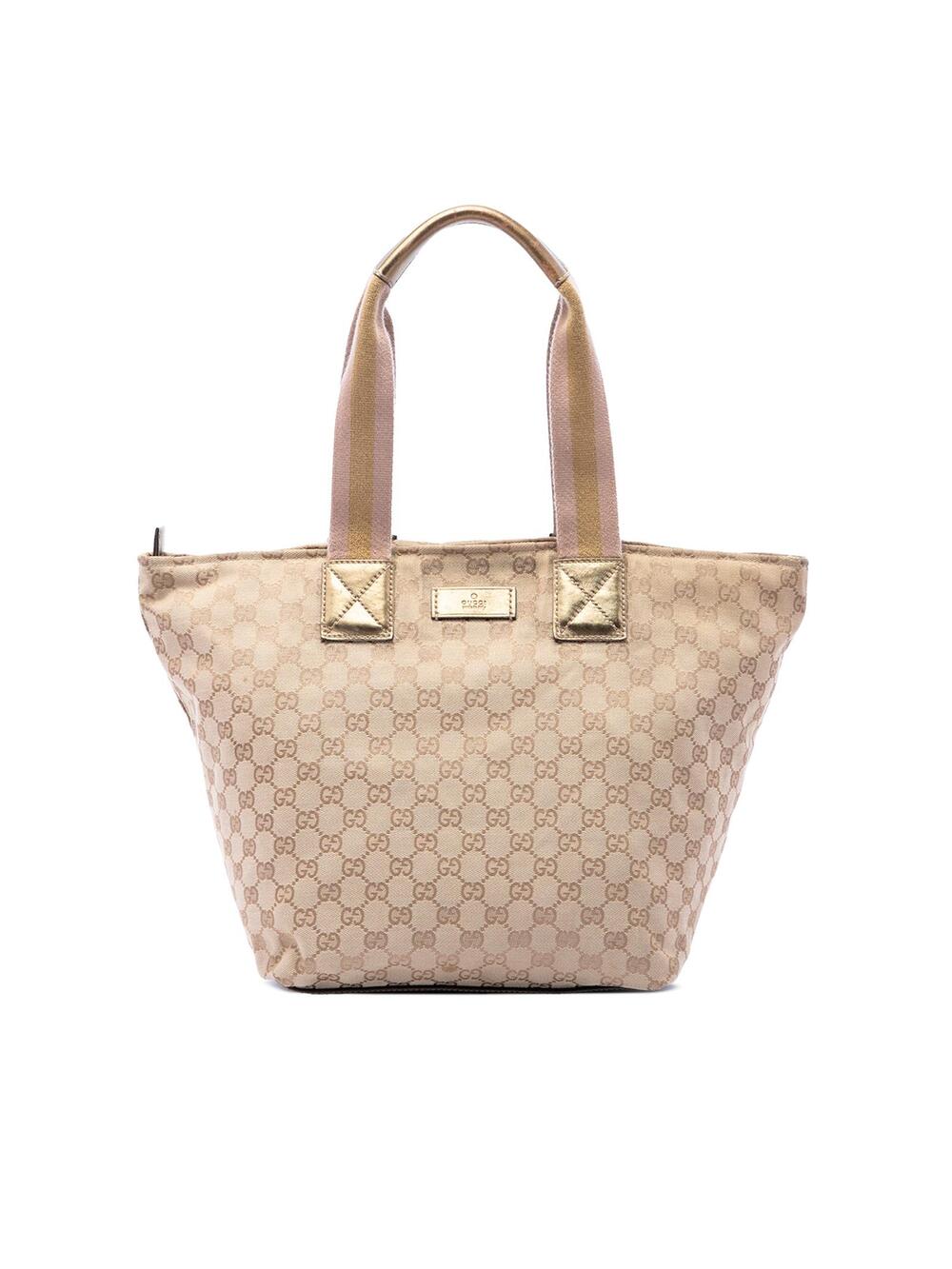 Gucci Gg Canvas Web Tote Pre-Loved #361322G45B
